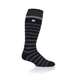 Herren Original Extra lange Ski- und Schneesportsocken – Schwarz gestreift