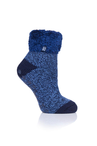 Original Lounge-Socken für Kinder mit Turnover-Feder-Oberteil – Marineblau