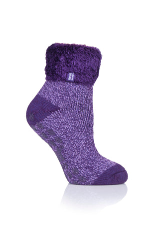 Originale Kinder-Lounge-Socken mit Turnover-Feder-Oberteil – Lila