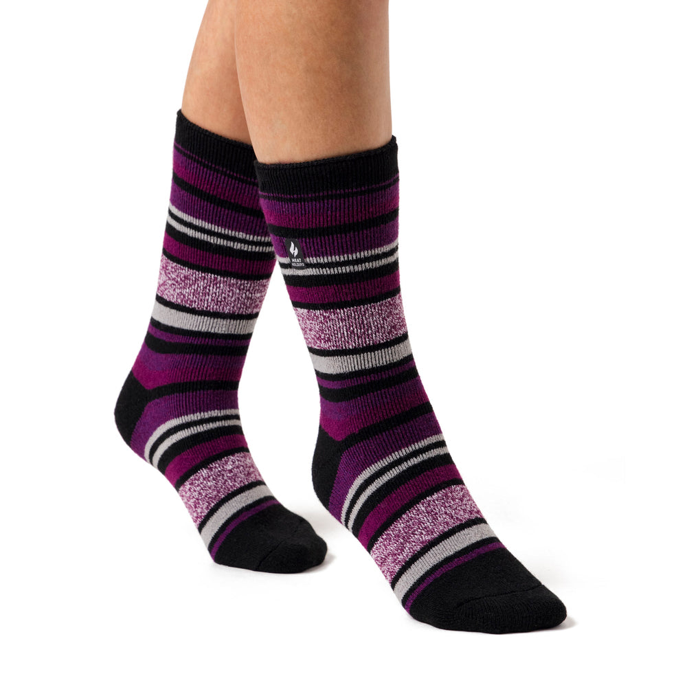 Damen Lite Antalya Multi Stripe Socken – Schwarz
