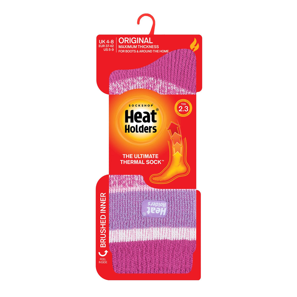 Damen Original Bosworth Twist Stripe Socken – Rosa und Lila