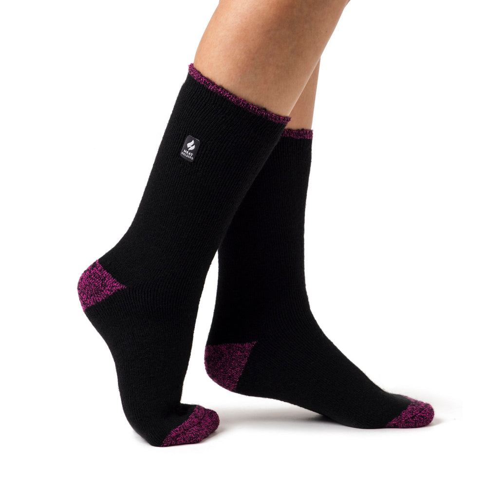 Damen Lite Teneriffa Fersen- und Zehensocken – Schwarz und Beere