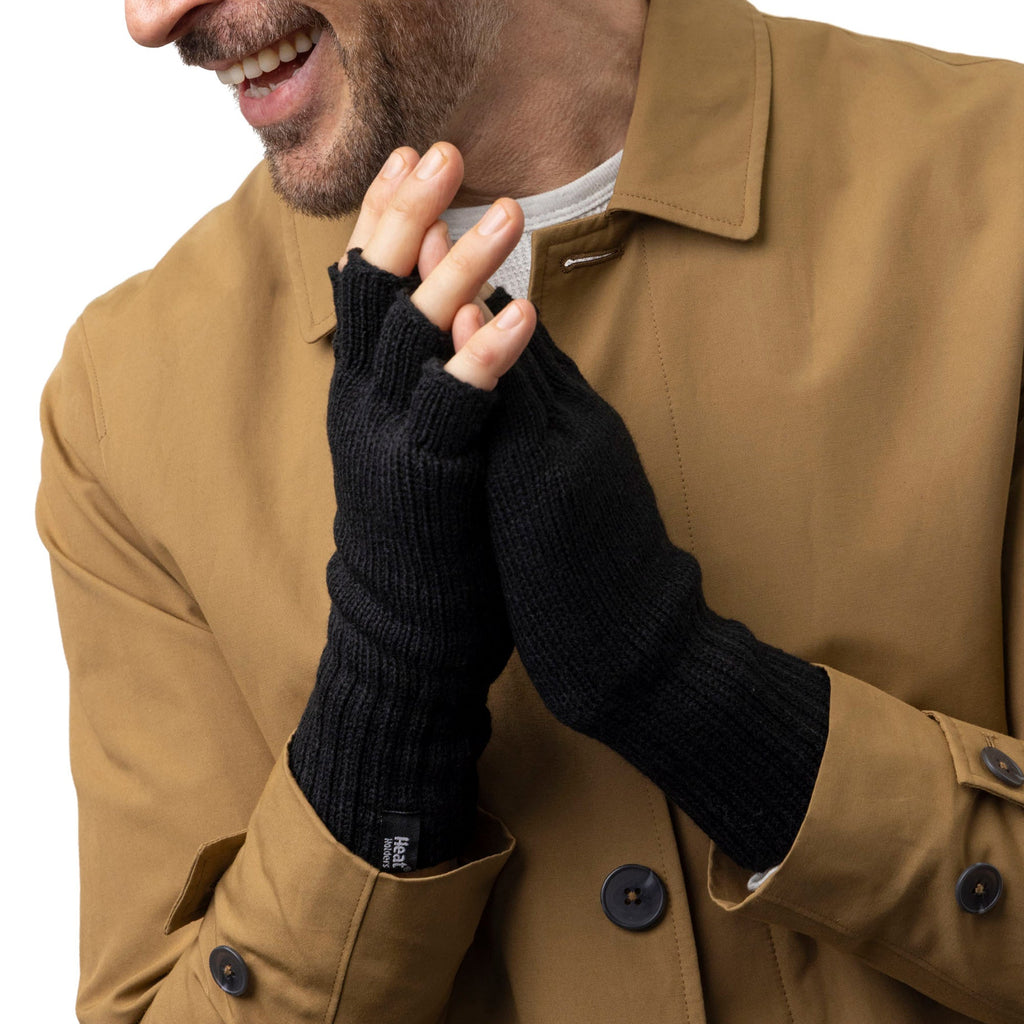 fingerlose herren handschuhe Fingerlose Herrenhandschuhe – Schwarz – Heat Holders EU