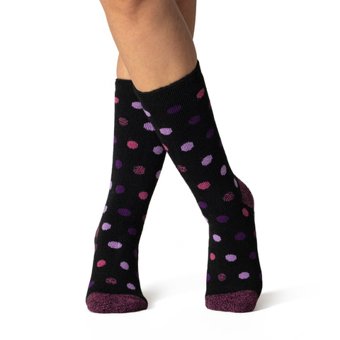 Damen Lite Jasmine Socken – Lila gepunktet