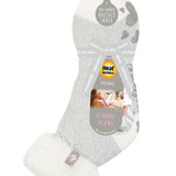 Ladies Original Ara Lounge Socks with Comfy Turnover Feather Top - Silver
