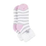 Originale Damen-Schlafsocken mit Wende-Federoberteil – Grau und Creme