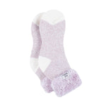 Originale Damen-Schlafsocken mit Federoberteil – Mauve und Creme