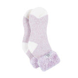 Originale Damen-Schlafsocken mit Federoberteil – Mauve und Creme