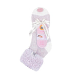 Ladies Original Sleep Socks with Feather Top - Mauve & Cream