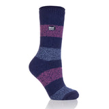 Damen Original Seascale Twist Stripe Socken – Marineblau und Rosa