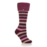 Damen Original Hellebore Gummistiefelsocken – Cabernet Stripe