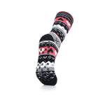 Ladies Soul Warming Dual Layer Slipper Socks - Black & Coral