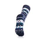 Seelenerwärmende doppellagige Slipper-Socken für Damen – Marineblau und Lila