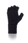 Fingerlose Herrenhandschuhe – Schwarz