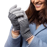 Damen-Thermohandschuhe Oslo – Wolkengrau und Schwarz
