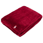 Luxuriöse Fleece-Thermodecke/Überwurf, 180 cm x 200 cm – Cranberry