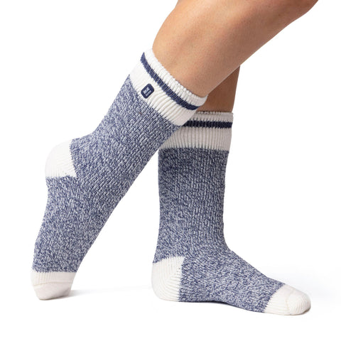 Damen Original Helvellyn Block Twist Socken – Marineblau