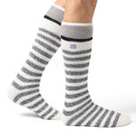 Original extra lange Ski- und Schneesportsocken für Herren – cremefarben gestreift