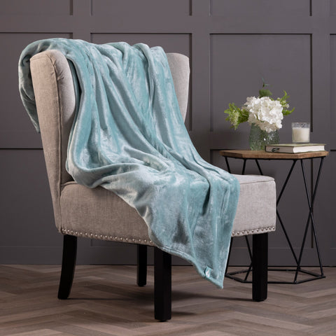 Luxury Fleece Thermal Blanket/Throw 180cm x 200cm - Duck Egg