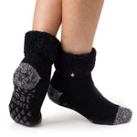 Ladies Original Queenstown Lounge Socks with Turnover Top - Black