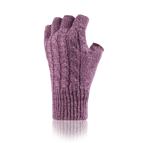 Damen WÄRMEHALTER Kabel Fingerlose Handschuhe