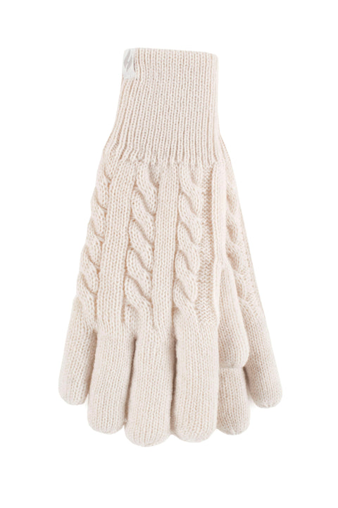 creme handschuhe über nacht Damen-Willow-Thermohandschuhe – Creme – Heat Holders EU