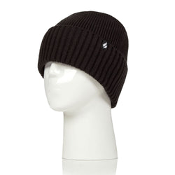 Unisex Lite Ashwood Ribbed Turnover Hat - Black