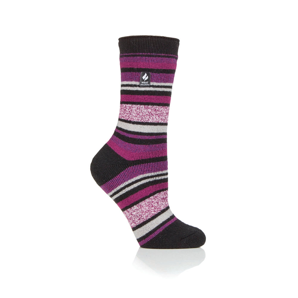 Damen Lite Antalya Multi Stripe Socken – Schwarz
