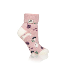 Ladies Lite Sleep Socks with Turnover Top - Maisie Bunnies