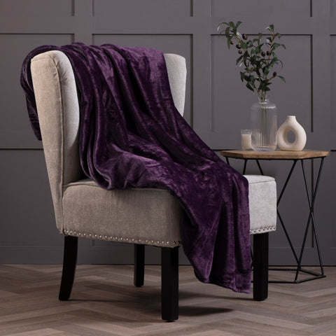 Luxury Fleece Thermal Blanket/Throw 180cm x 200cm - Mulled Wine