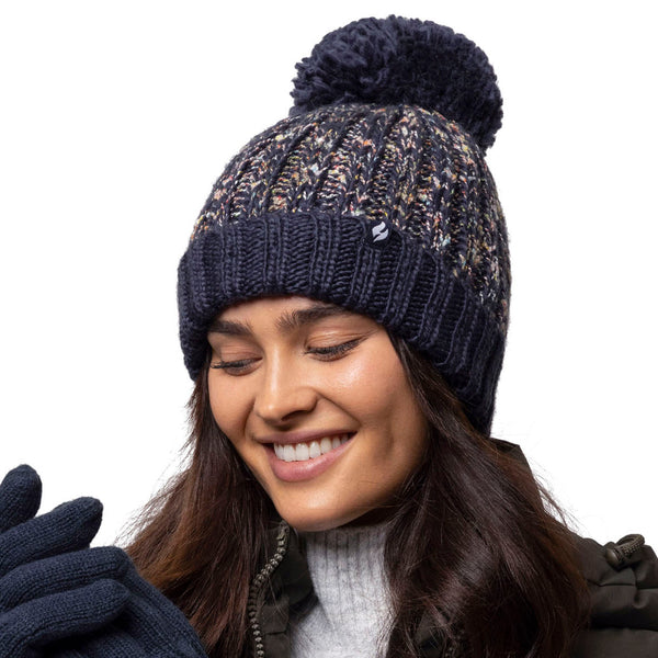 Damen Eidda Bommelmütze – Blau