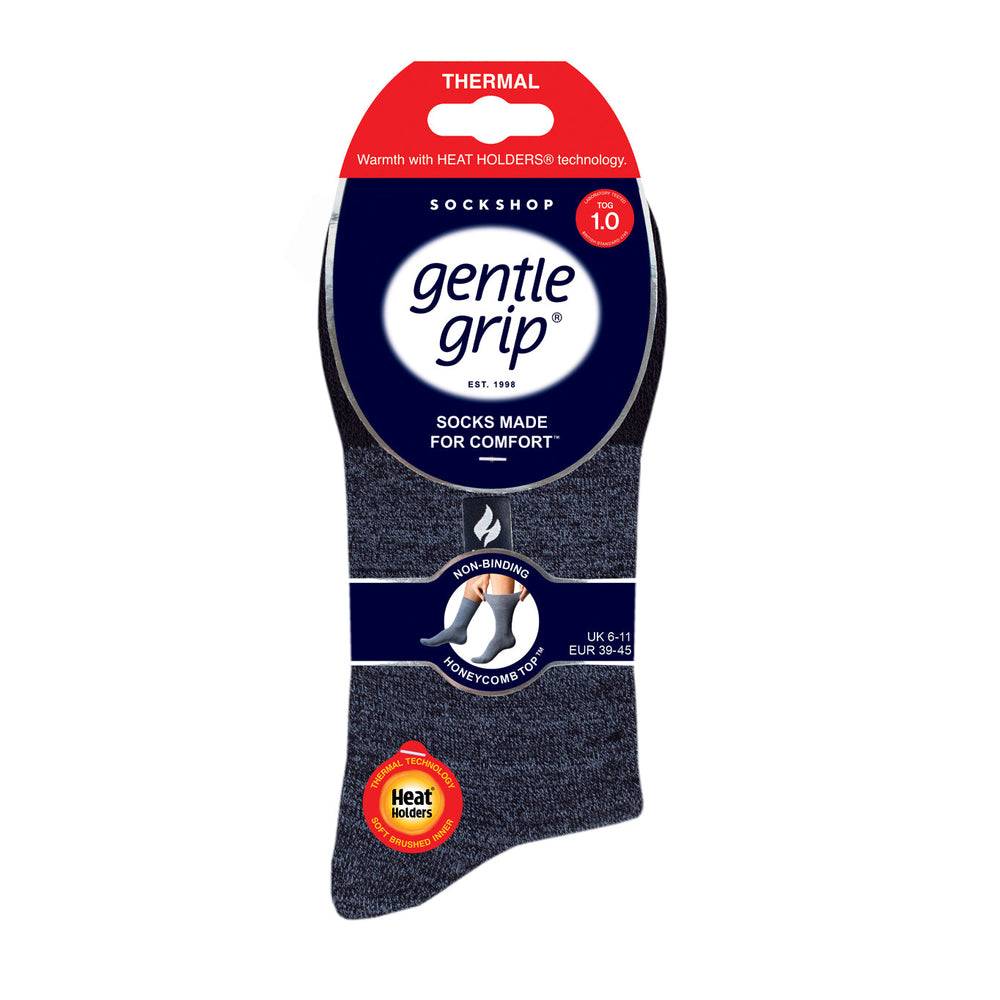 Mens Gentle Grip Thermal Socks - Denim