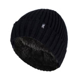 Herren Lawson Turn Over Cuff Ribbed Hat – Schwarz