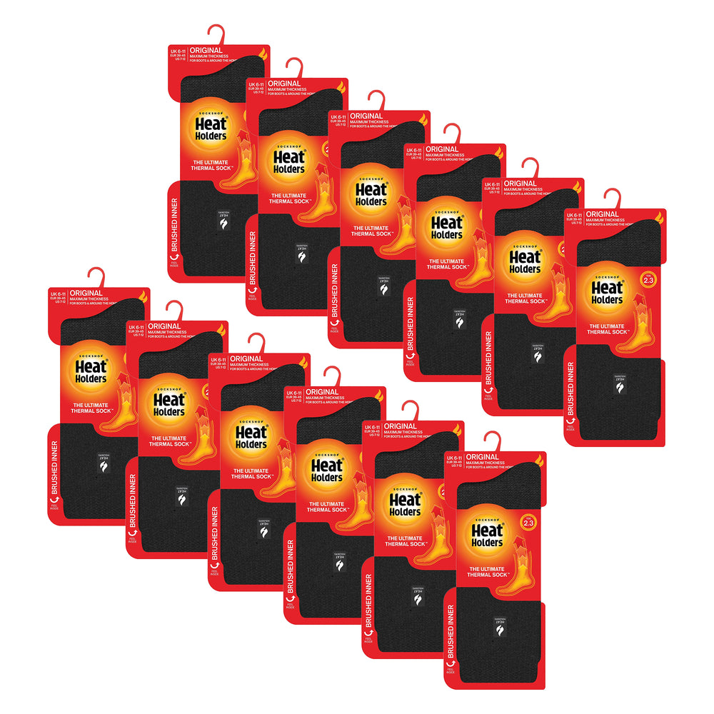 12 Pack Mens & Ladies Original Socks - Black