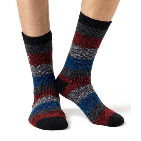 Herren HEAT HOLDERS Original Thick Twist Stripe Socken Milan