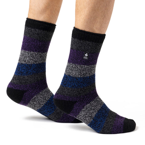 Herren HEAT HOLDERS Original Thick Twist Stripe Socken Milan