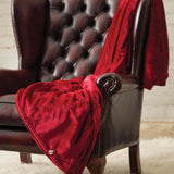 Luxuriöse Fleece-Thermodecke/Überwurf – Cranberry