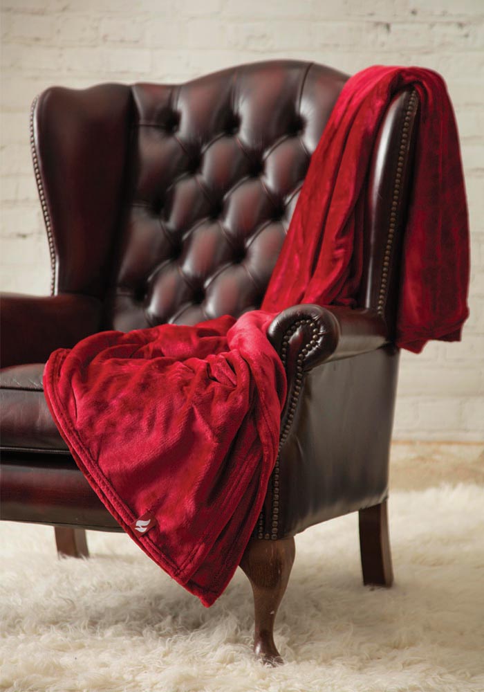 Luxuriöse Fleece-Thermodecke/Überwurf – Cranberry