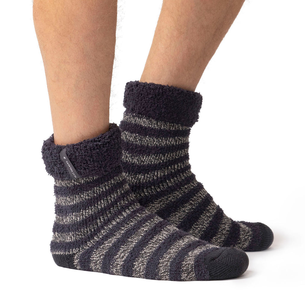 Mens Original Olwen Sleep Socks - Charcoal & Grey – Heat Holders