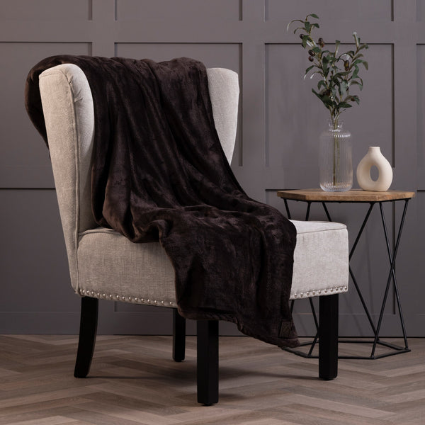 Luxury Fleece Thermal Blanket/Throw - Hot Chocolate