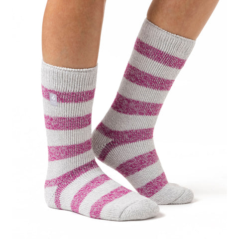 Damen WÄRMEHALTER Original Chunky Stripe Socks Toskana
