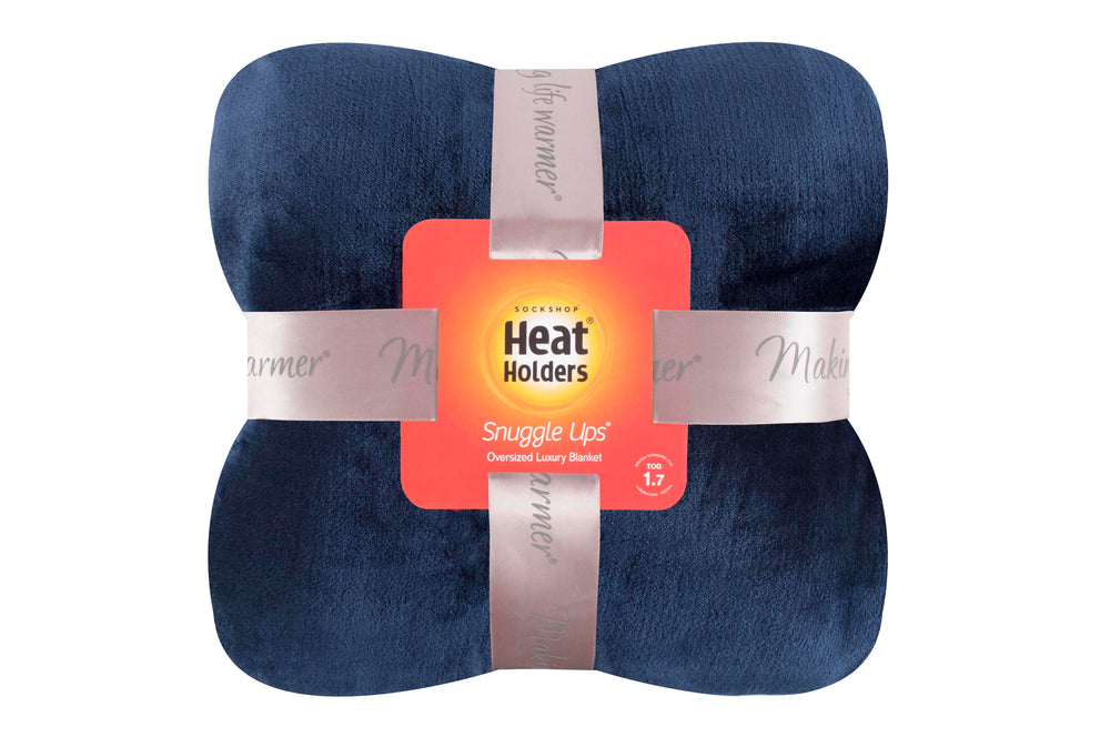 Luxuriöse Fleece-Thermodecke/Überwurf – Marineblau